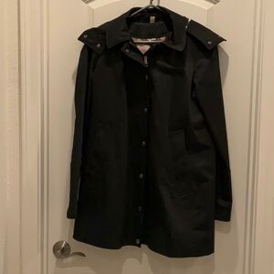 Burberry Brit size 10 black hooded rain jacket